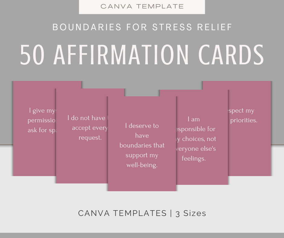 Setting Boundaries For Stress Relief | MEGA Content and Templates Bundle