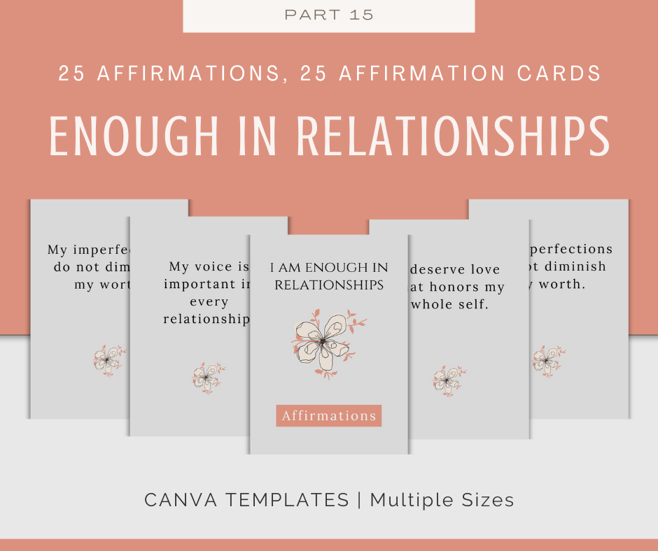 I Am Enough Affirmations | Affirmation Cards Bundle