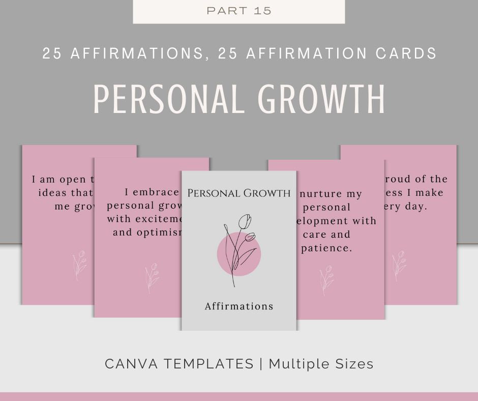 Personal Growth Affirmations | Affirmation Cards Bundle