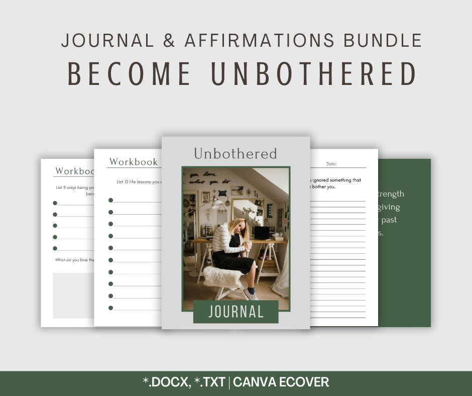 Become Unbothered Journal & Affirmations Bundle