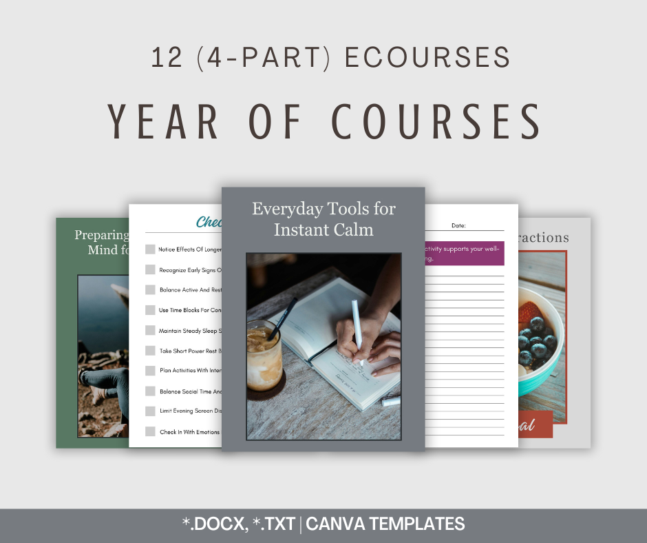 Year of Health and Wellness 4-Part eCourses | 12 eCourses