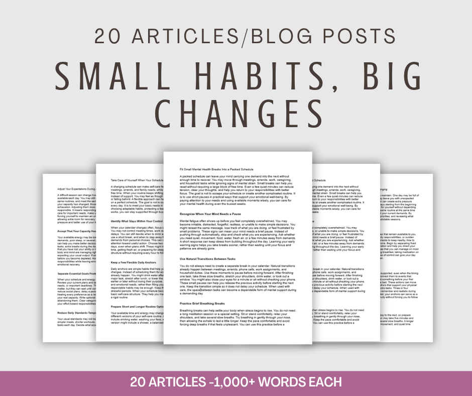 20 'Small Habits, Big Changes' Articles