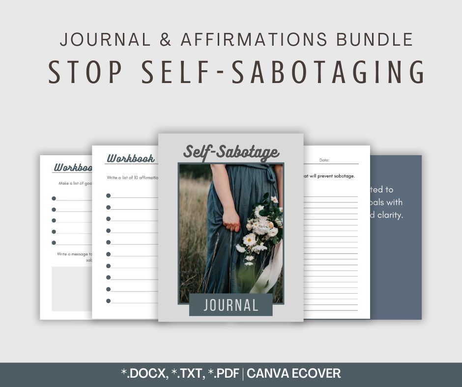 Self-Sabotage Journal & Affirmations Bundle