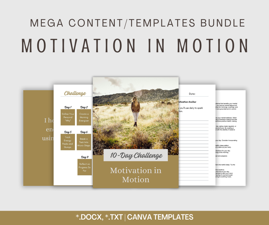 Motivation in Motion | MEGA Content and Templates Bundle