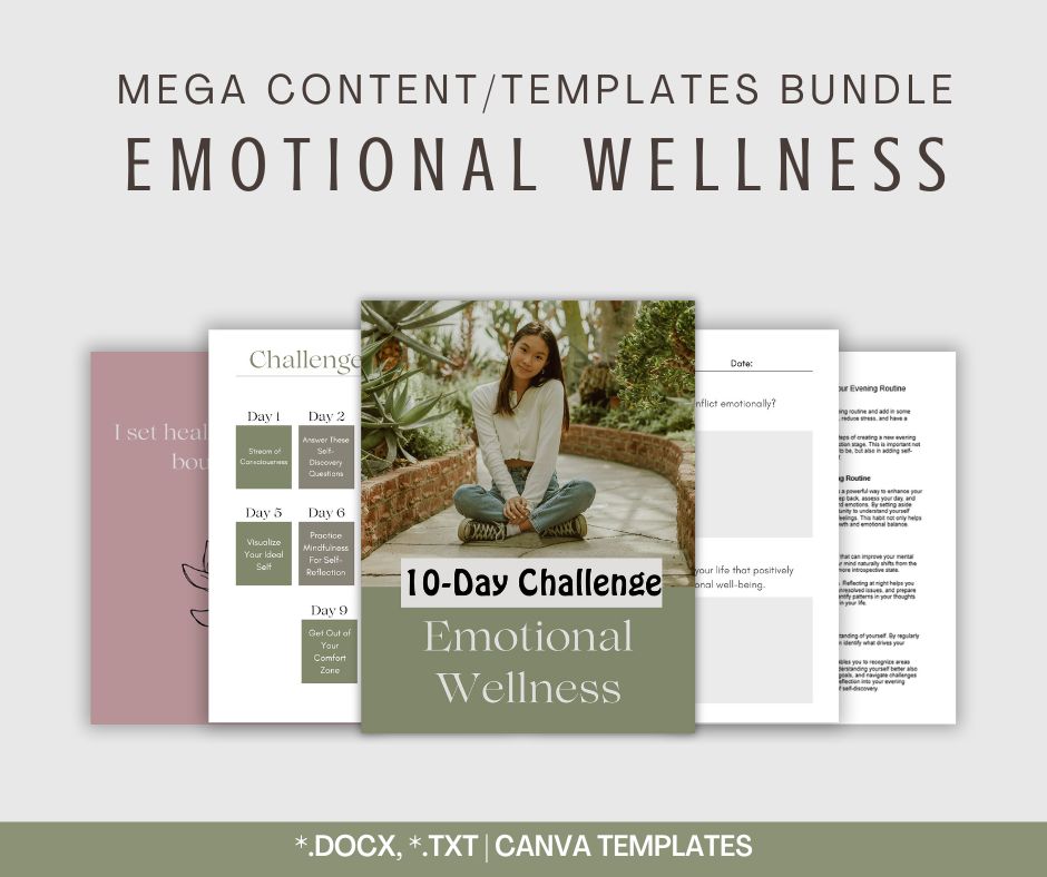 Emotional Wellness | MEGA Content and Templates Bundle