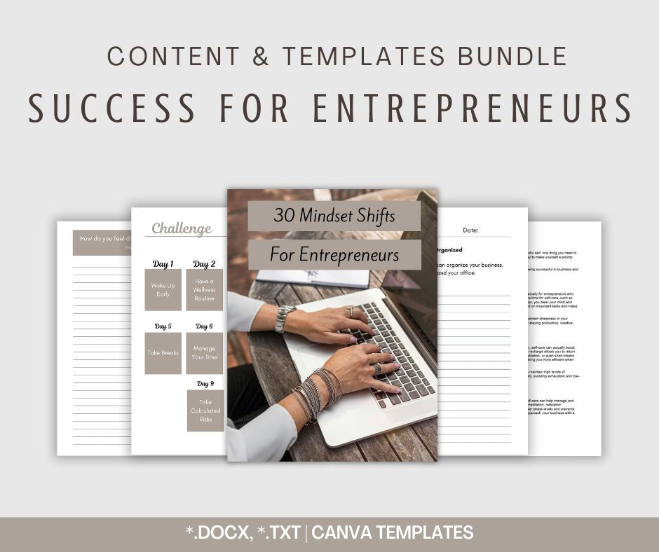 Success Tips and Habits | Content and Templates Bundle