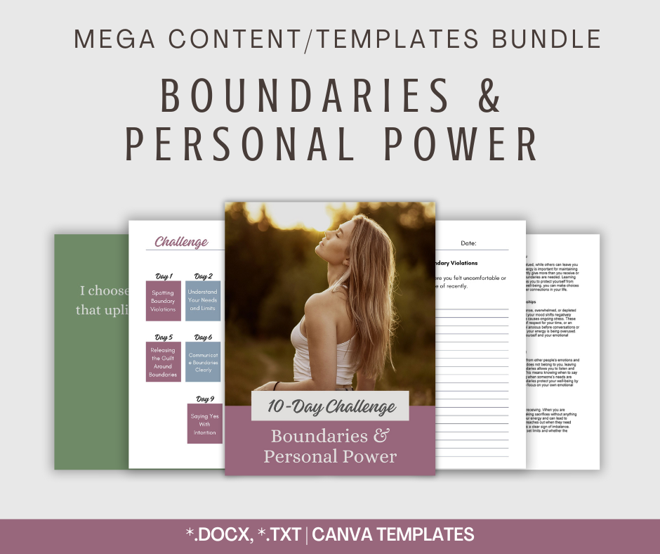 Boundaries and Personal Power | MEGA Content and Templates Bundle