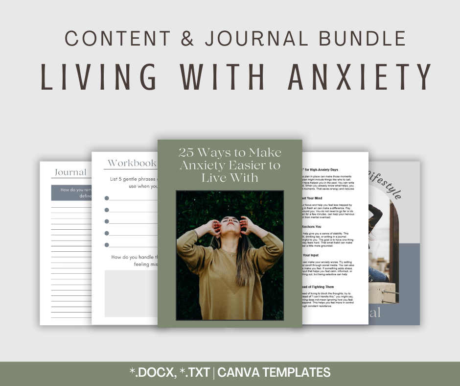 Living With Anxiety | Content & Journal Bundle
