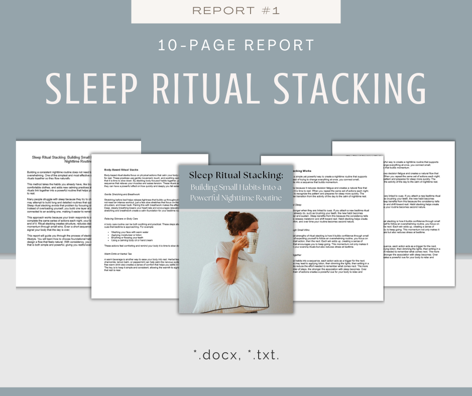 Sleep Rituals and Habits | 5 Report Bundle