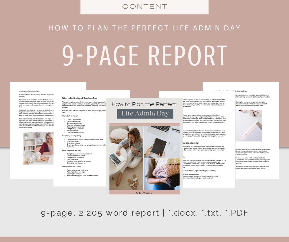 Life Admin Day Report & Templates