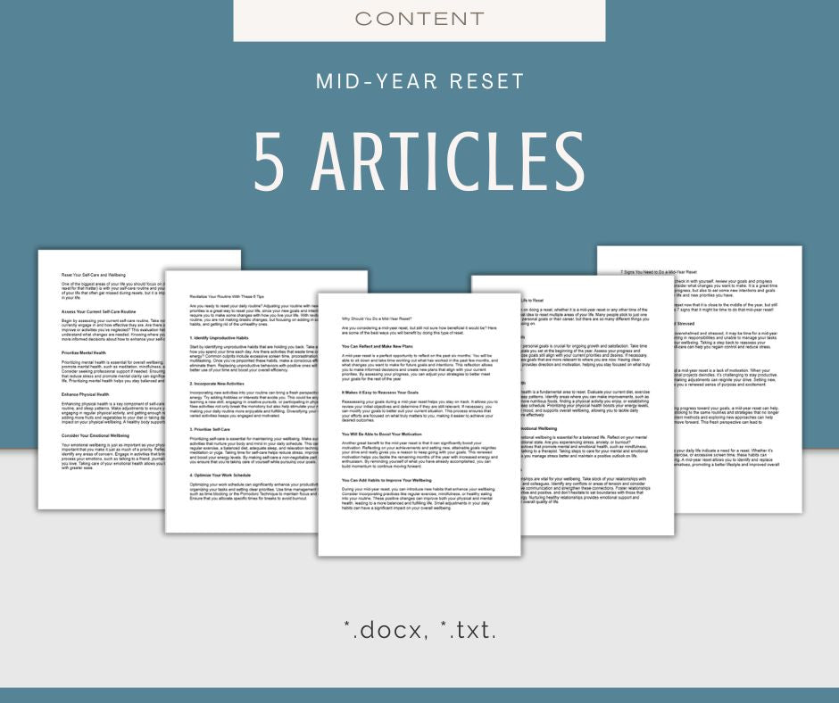 Mid-Year Reset | Content and Templates Bundle