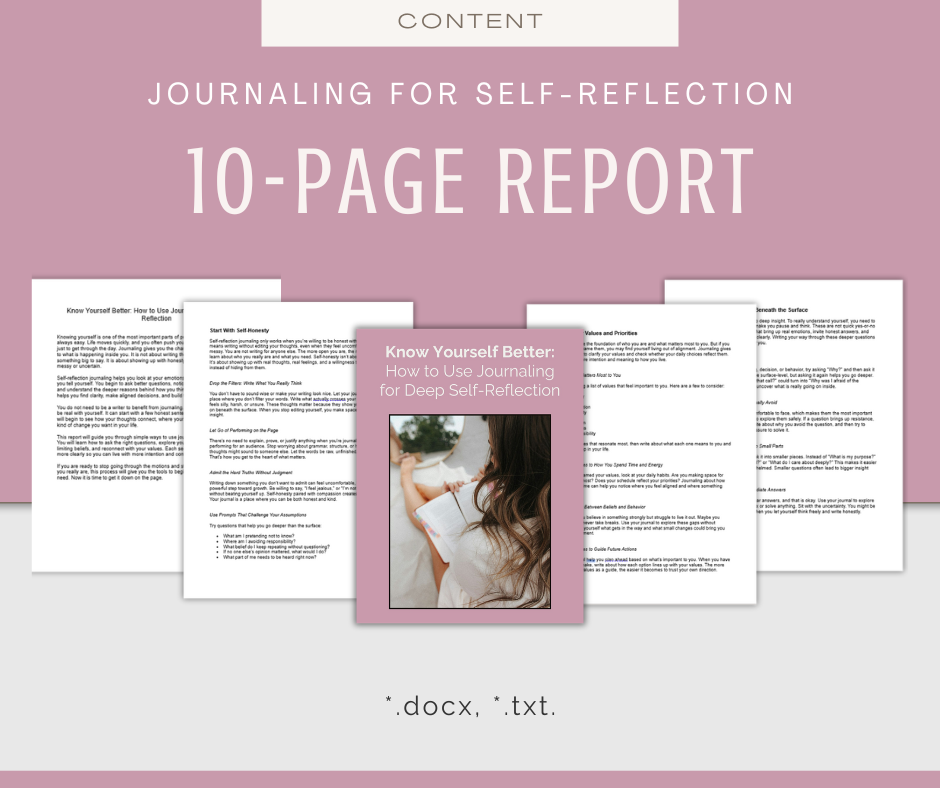 Journaling For Self-Reflection | Content & Journal Bundle