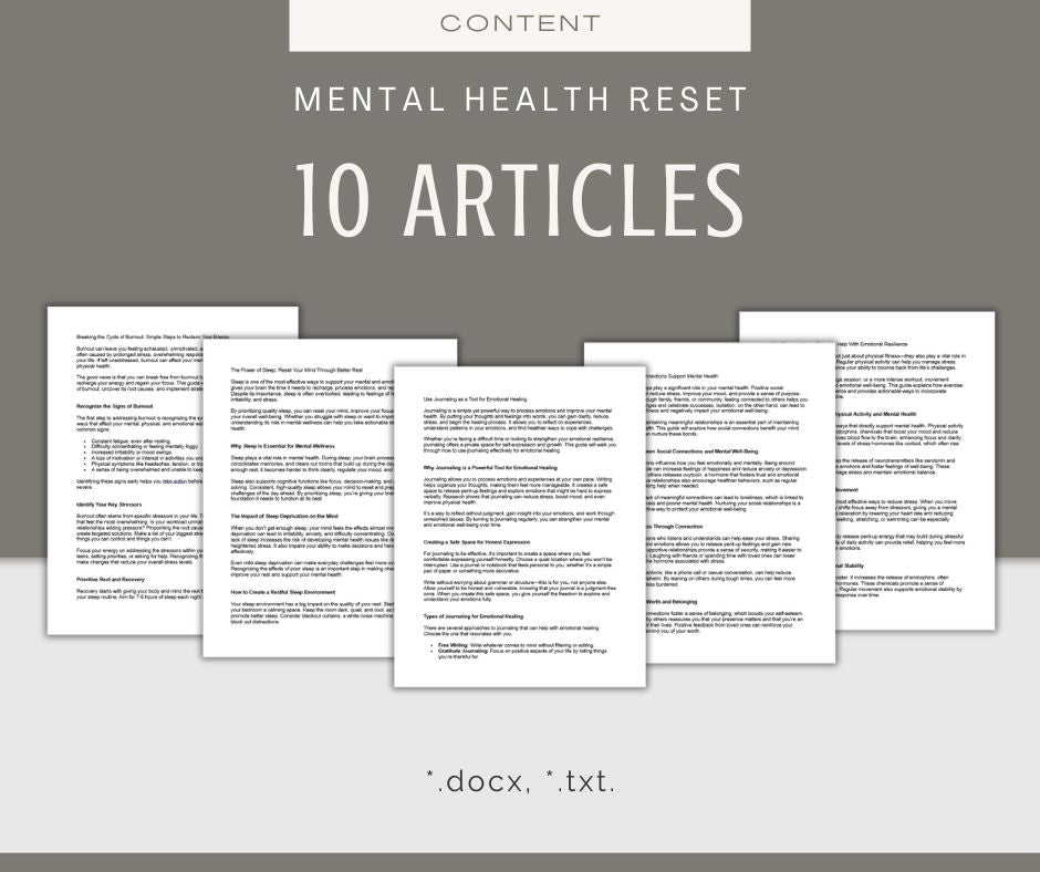 Mental Health Reset | MEGA Content and Templates Bundle