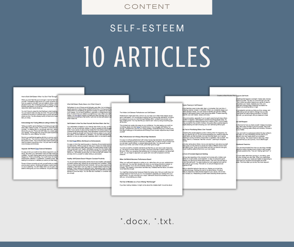 Self-Esteem | MEGA Content and Templates Bundle