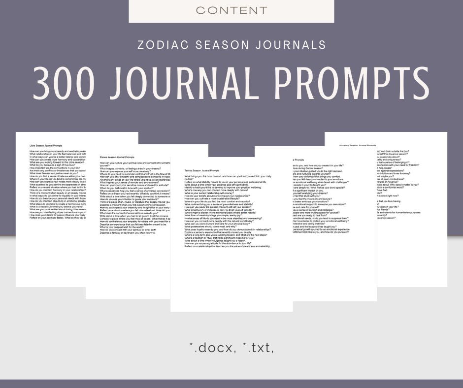 Zodiac Season Journals & Prompts