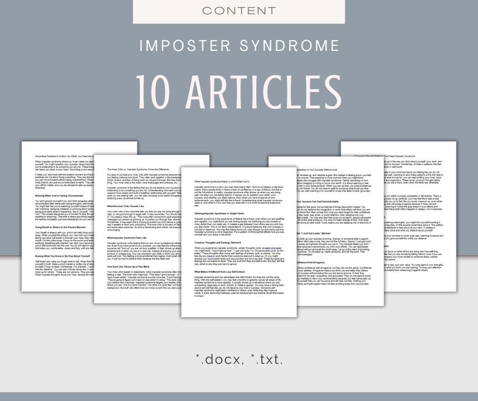 Imposter Syndrome | MEGA Content and Templates Bundle