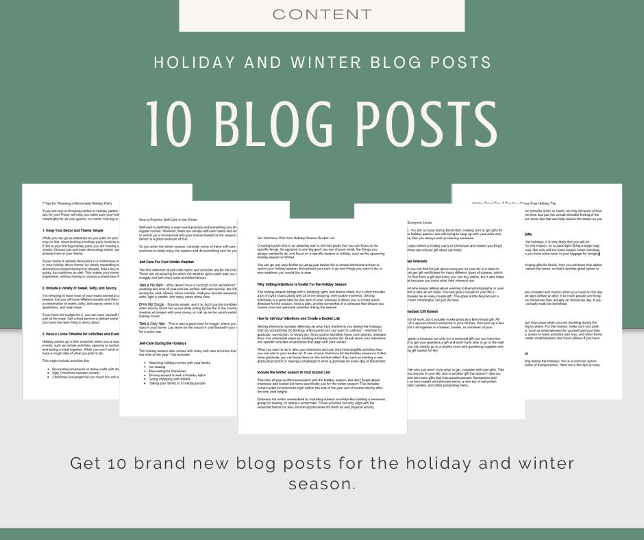 Holiday and Winter Blog Post & Graphics Pack
