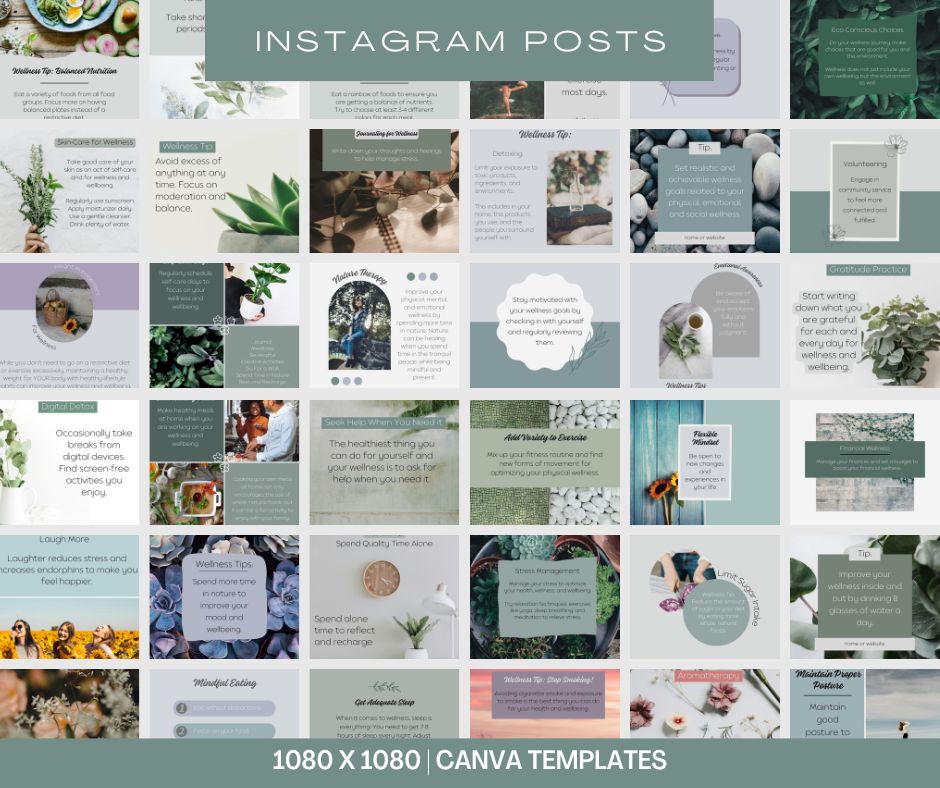 Wellness Social Media Templates | Canva Templates