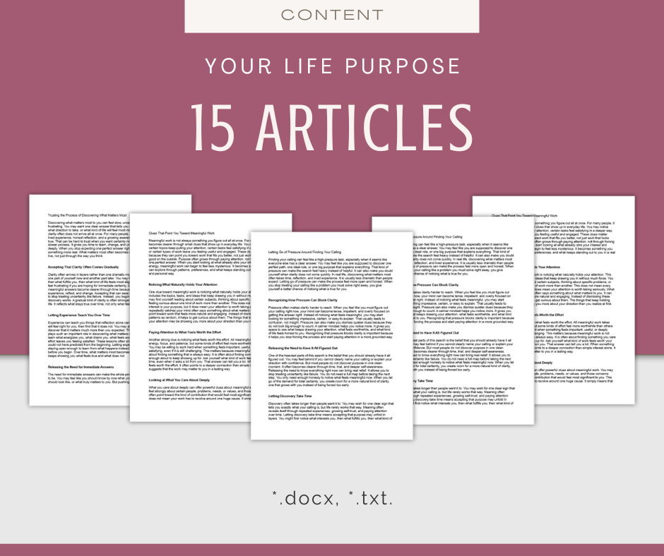 Your Life Purpose | Report & Articles Bundle