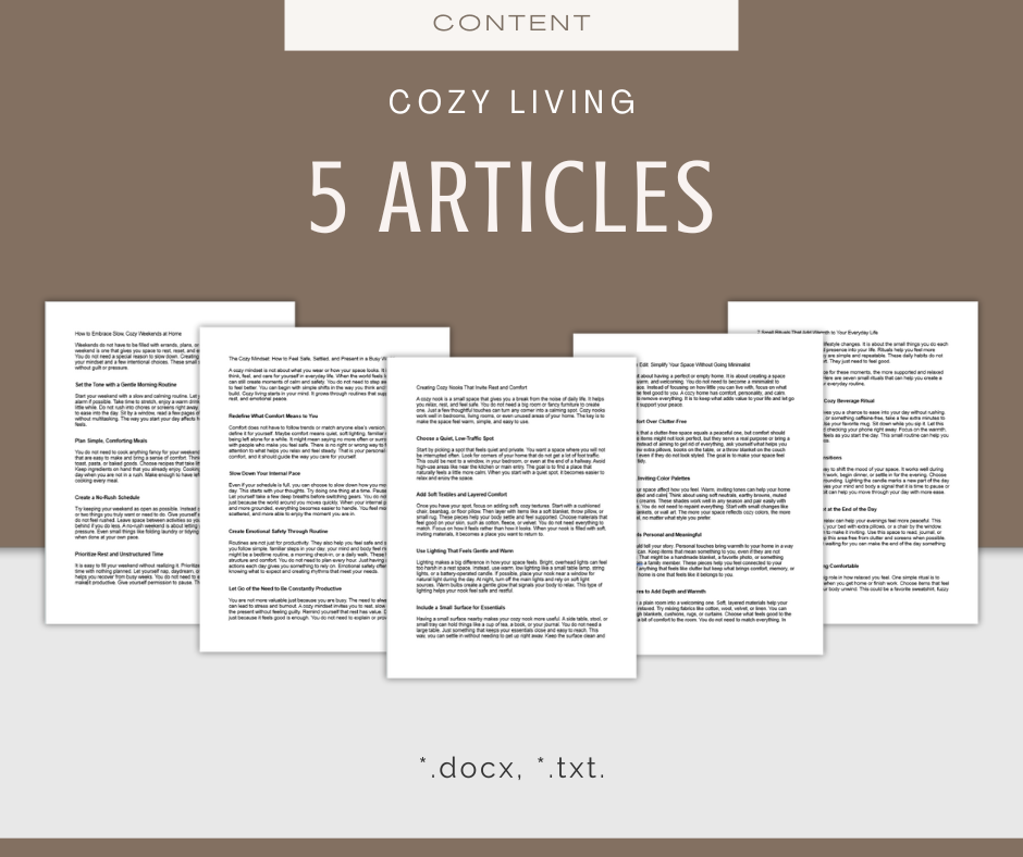 Cozy Living | Content & Journal Bundle