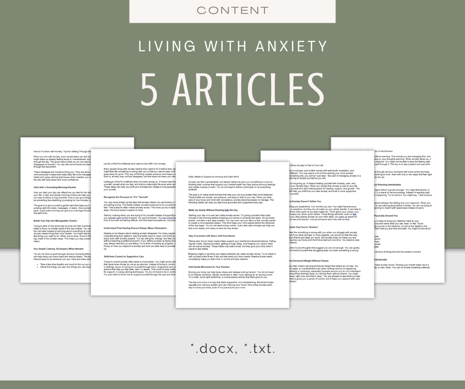 Living With Anxiety | Content & Journal Bundle