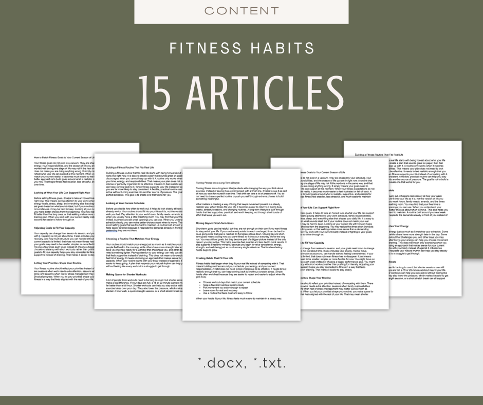 Fitness Habits | Report & Articles Bundle