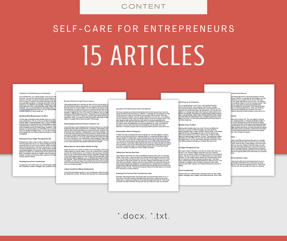 Self-Care for Entrepreneurs | Report & Articles Bundle