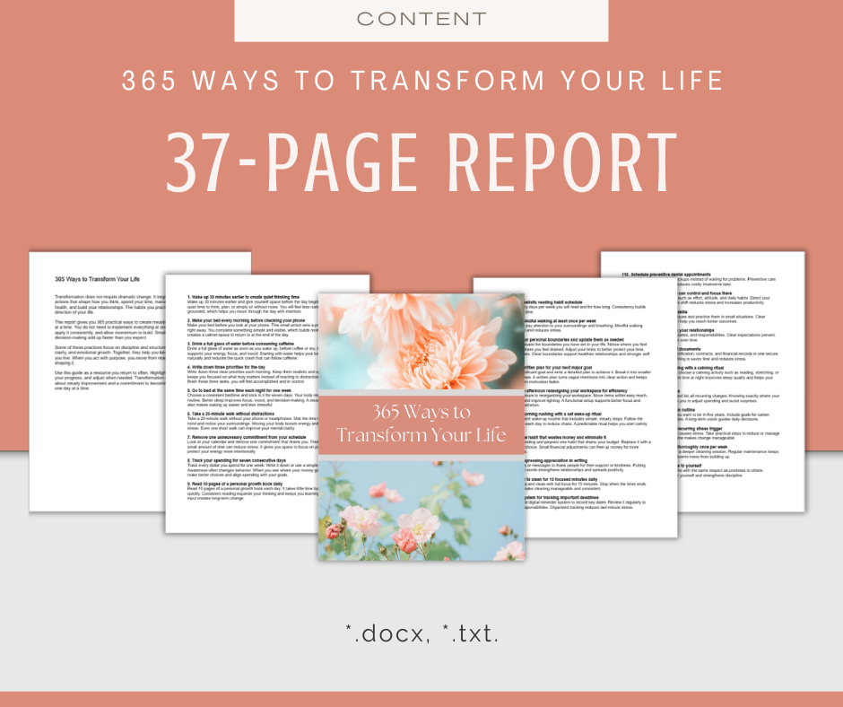 365 Ways to Transform Your Life | Content Bundle