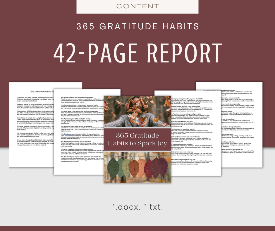 365 Gratitude Habits to Spark Joy | Content Bundle