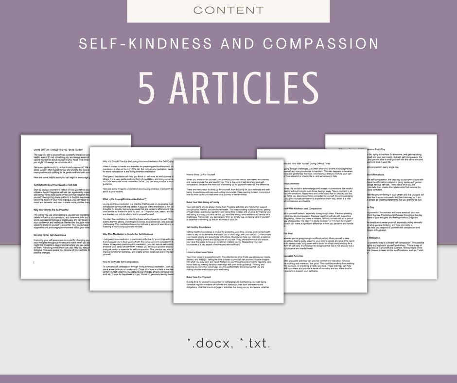 Self-Kindness and Compassion | Content & Journal Bundle