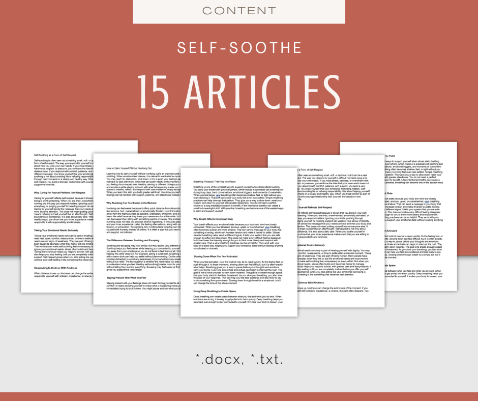Self-Soothe | Report & Articles Bundle