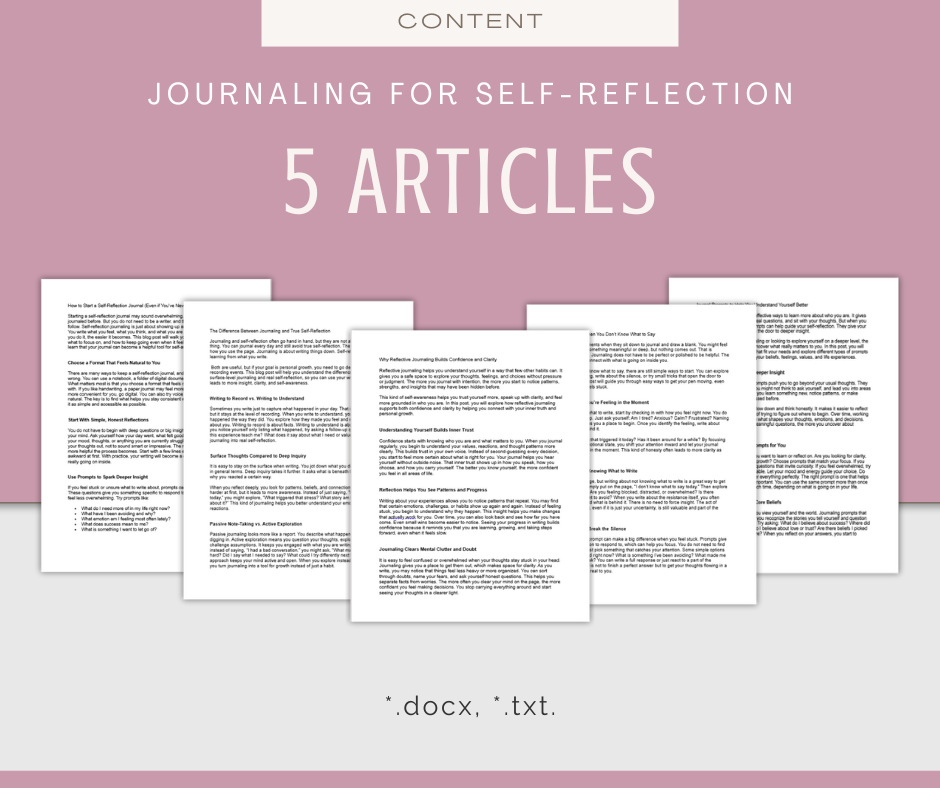 Journaling For Self-Reflection | Content & Journal Bundle