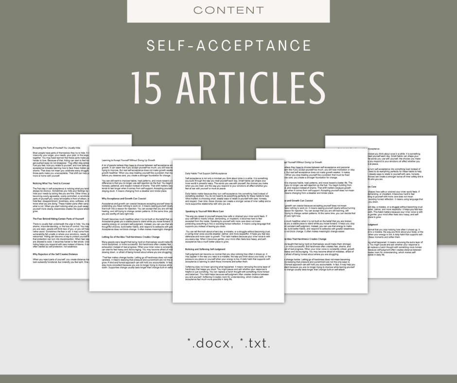 Self-Acceptance | Report & Articles Bundle