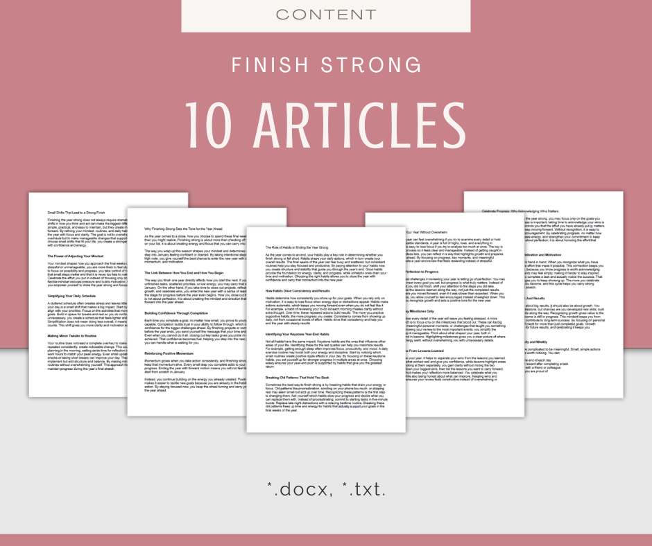 Finish Strong | Content & Journal Bundle