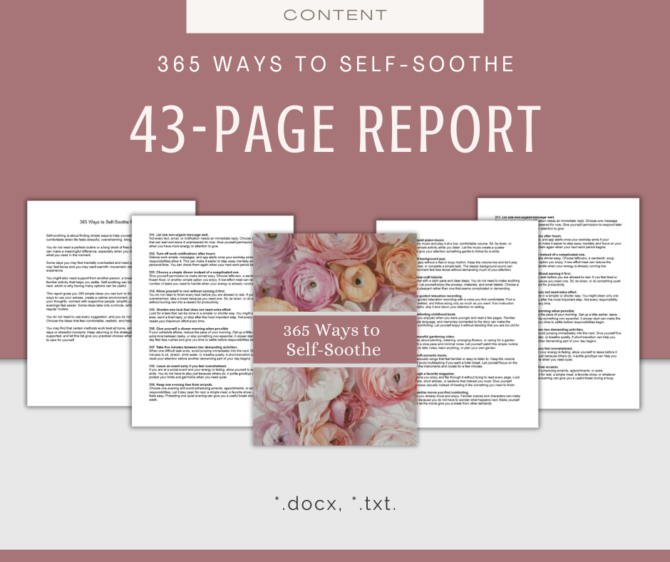 365 Ways to Self-Soothe | Content Bundle