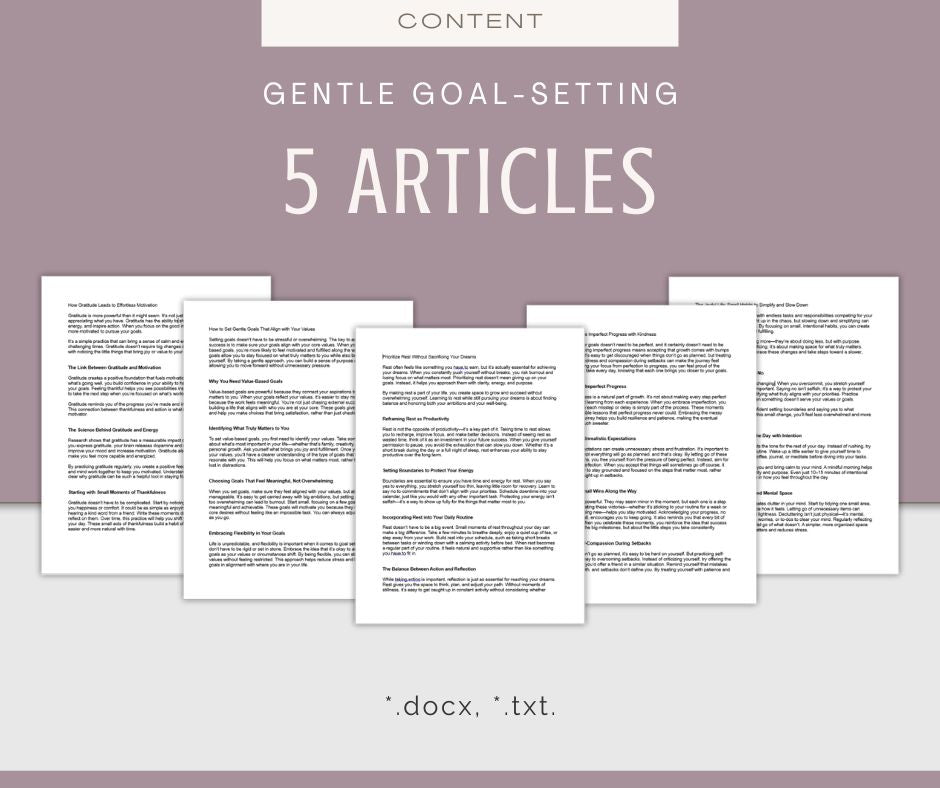 Gentle Goal-Setting | Content & Journal Bundle