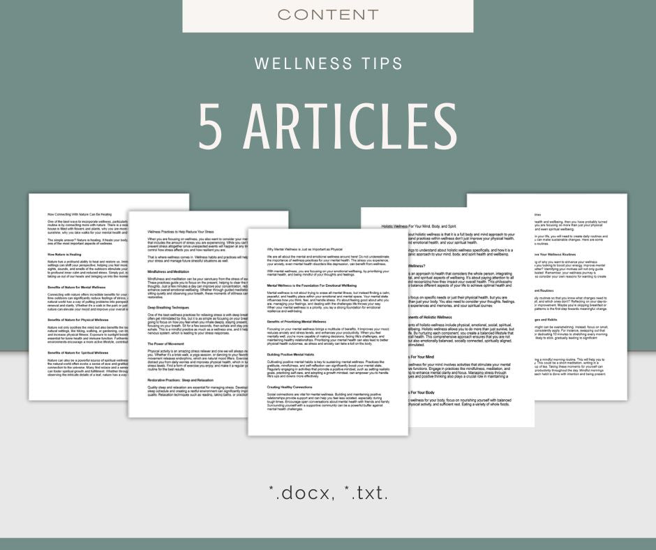 Wellness Tips | Content & Journal Bundle
