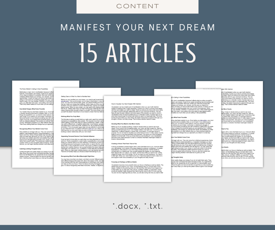 Manifest Your Next Dream | Report & Articles Bundle