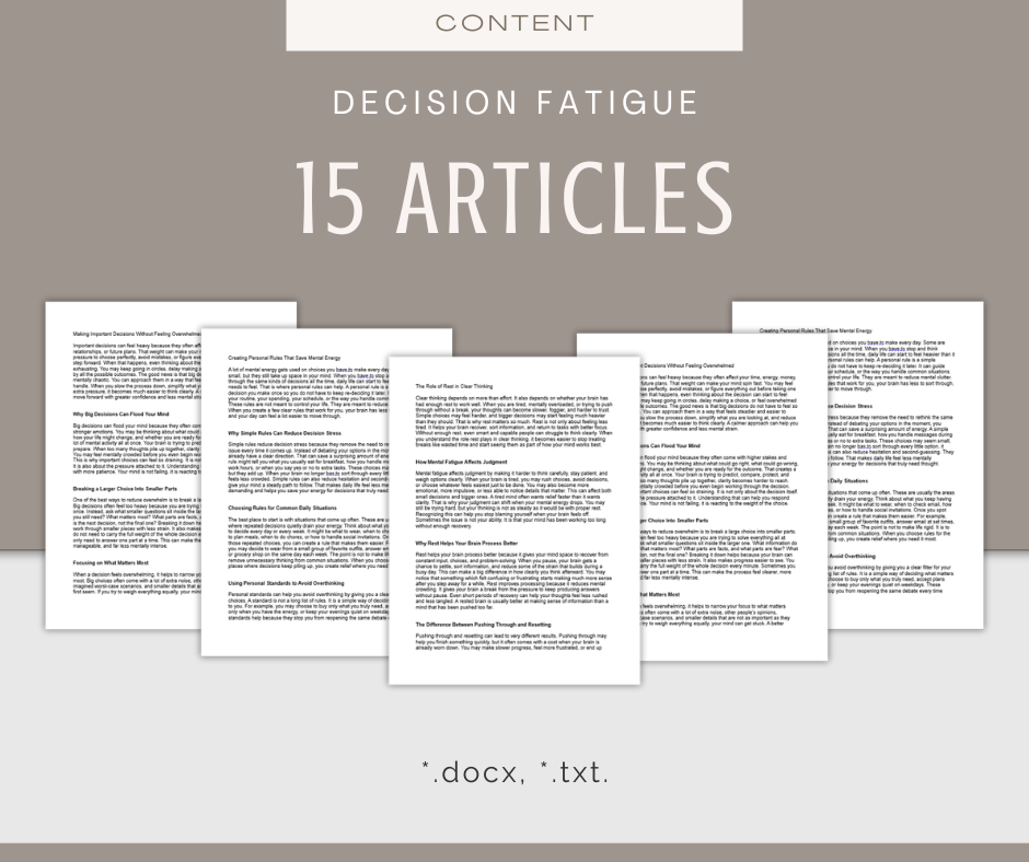 Decision Fatigue | Report & Articles Bundle