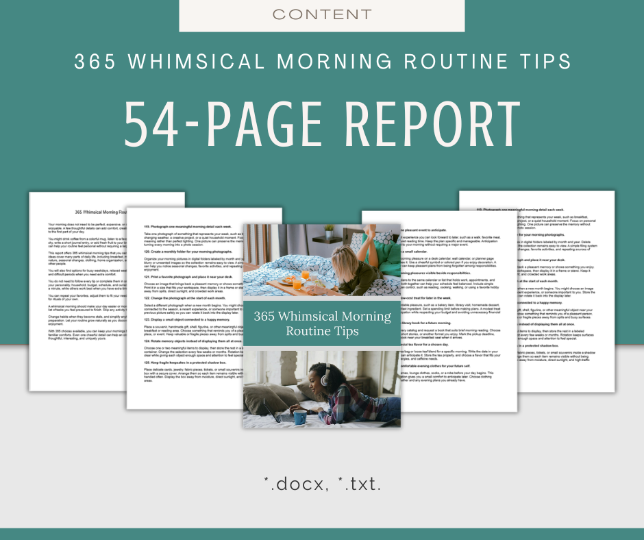 365 Whimsical Morning Routine Tips | Content Bundle