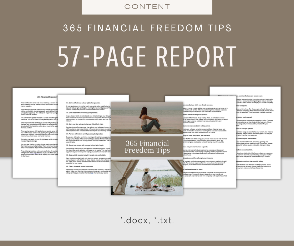 365 Financial Freedom Tips | Content Bundle
