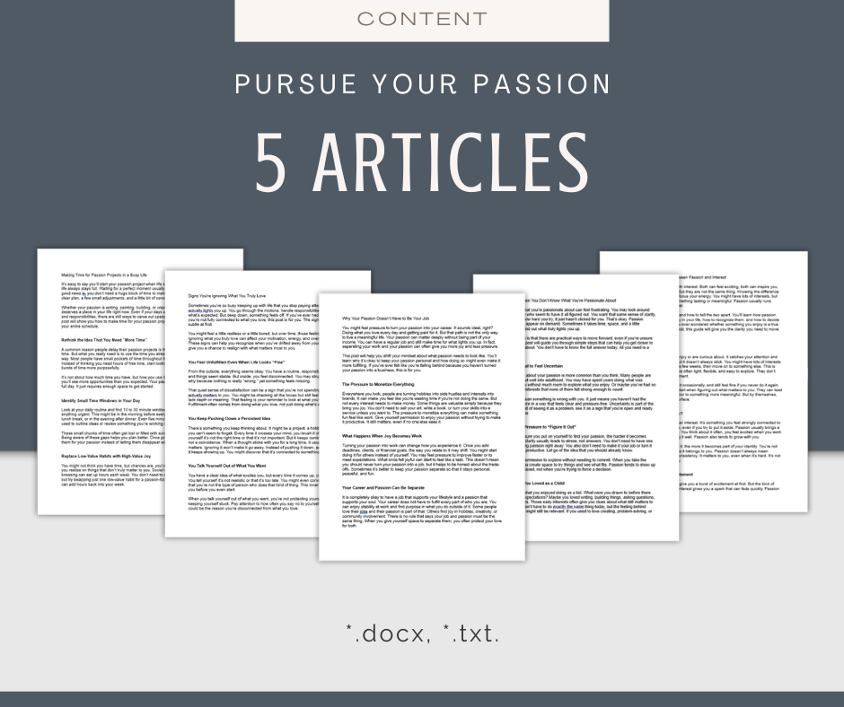 Pursue Your Passions | Content & Journal Bundle