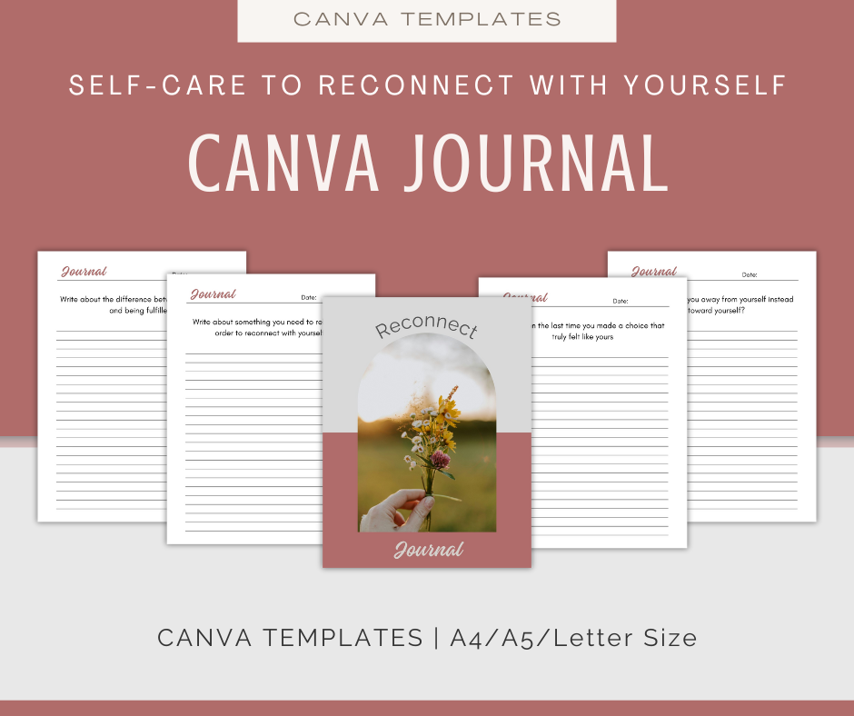 Self-Care to Reconnect With Yourself | Content & Journal Bundle
