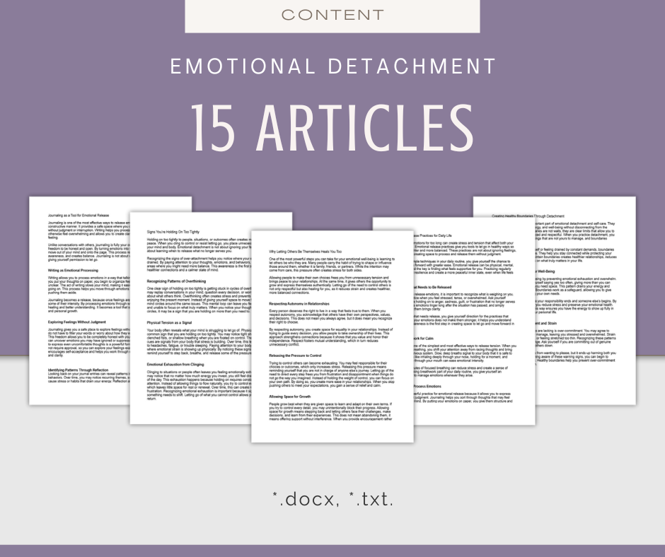 Emotional Detachment and Release | Content Bundle