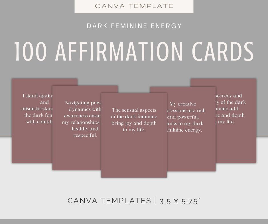 Dark Feminine Energy Journal & Affirmations Bundle