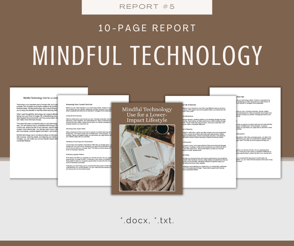 Low-Cost Sustainable Habits Reports | 5 Report Bundle