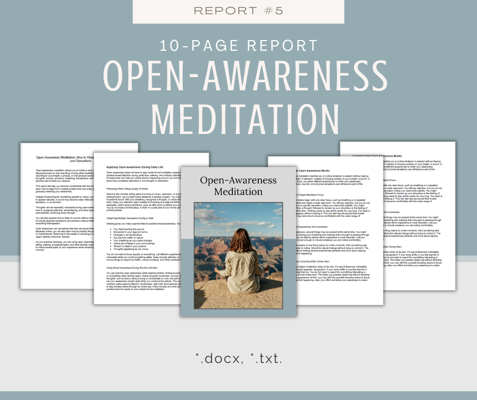 Meditation Techniques Reports | 5 Report Bundle