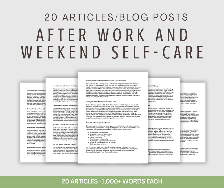 20 'After Work and Weekend Self-Care' Articles