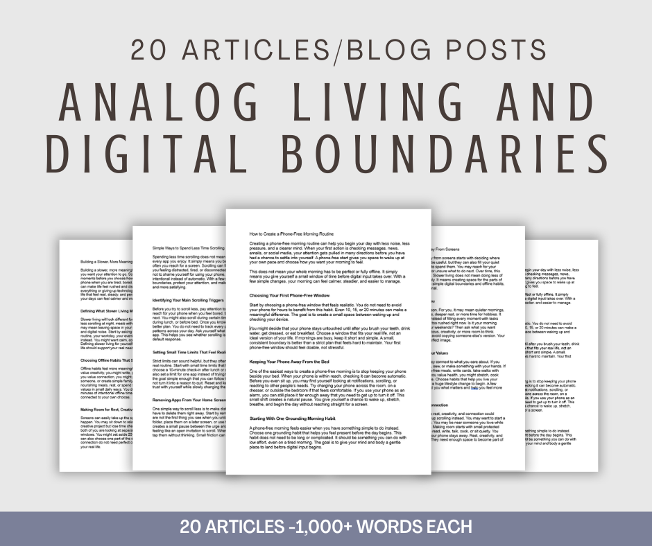 20 'Analog Living and Digital Boundaries' Articles