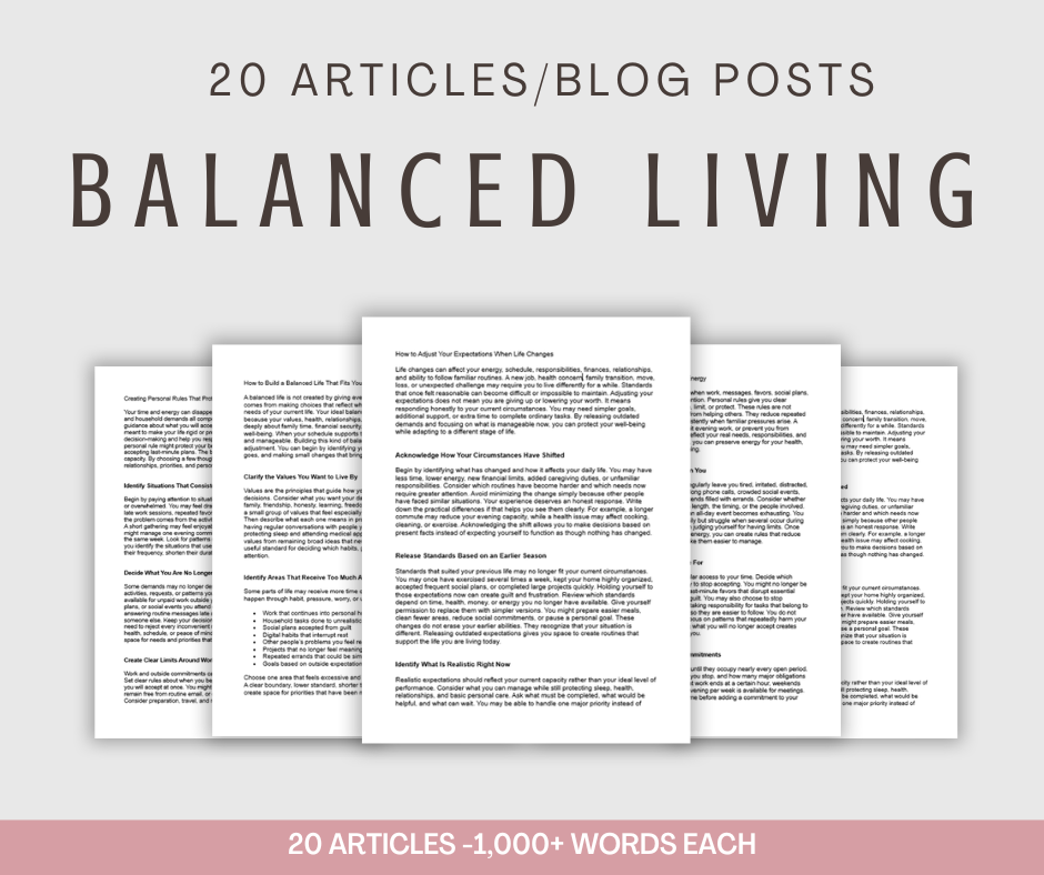 20 'Balanced Living' Articles